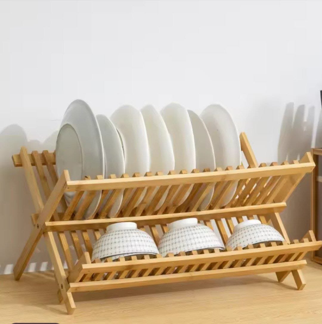 Wooden plate rack